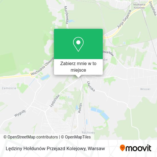 Mapa Lędziny Hołdunów Przejazd Kolejowy