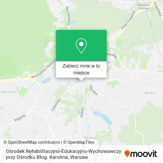 Mapa Ośrodek Rehabilitacyjno-Edukacyjno-Wychowawczy przy Ośrodku Błog. Karolina