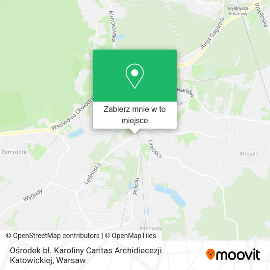 Mapa Ośrodek bł. Karoliny Caritas Archidiecezji Katowickiej