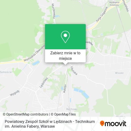 Mapa Powiatowy Zespół Szkół w Lędzinach - Technikum im. Anielina Fabery