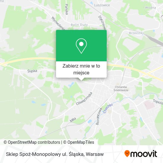 Mapa Sklep Spoż-Monopolowy ul. Śląska