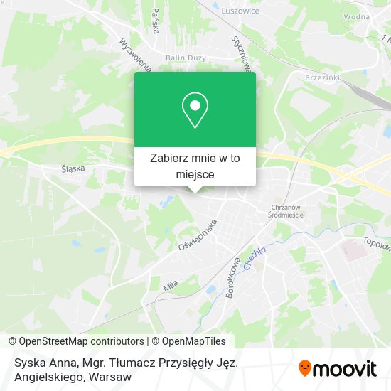 Mapa Syska Anna, Mgr. Tłumacz Przysięgły Jęz. Angielskiego