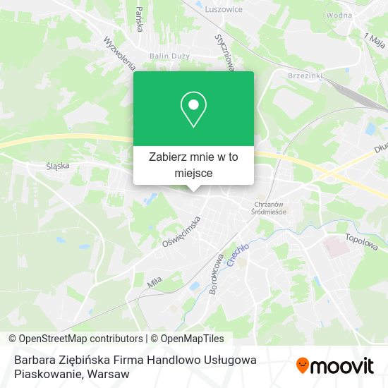 Mapa Barbara Ziębińska Firma Handlowo Usługowa Piaskowanie