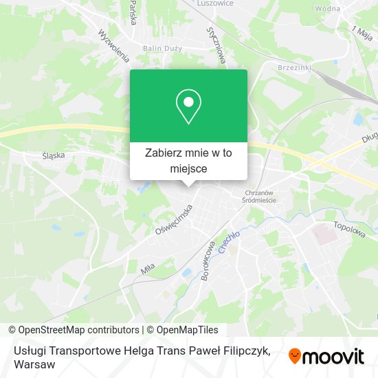 Mapa Usługi Transportowe Helga Trans Paweł Filipczyk