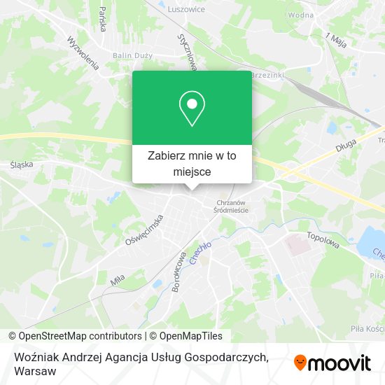 Mapa Woźniak Andrzej Agancja Usług Gospodarczych