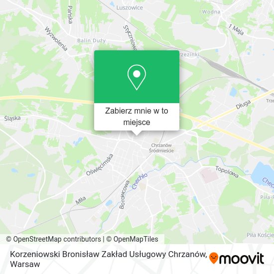 Mapa Korzeniowski Bronisław Zakład Usługowy Chrzanów