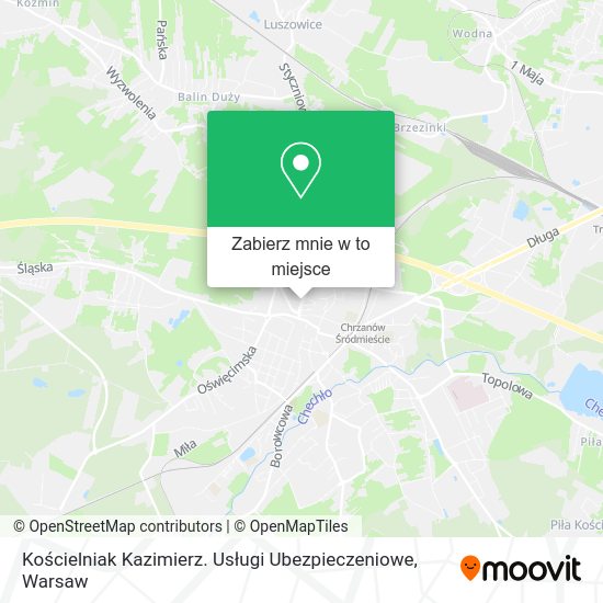 Mapa Kościelniak Kazimierz. Usługi Ubezpieczeniowe