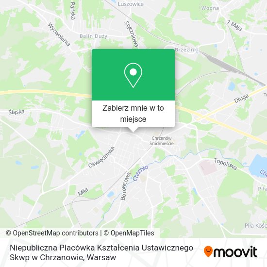 Mapa Niepubliczna Placówka Kształcenia Ustawicznego Skwp w Chrzanowie