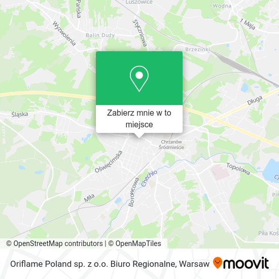 Mapa Oriflame Poland sp. z o.o. Biuro Regionalne