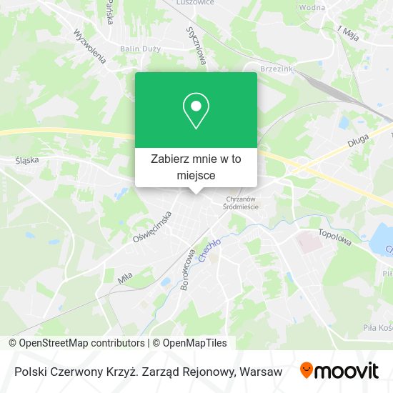 Mapa Polski Czerwony Krzyż. Zarząd Rejonowy