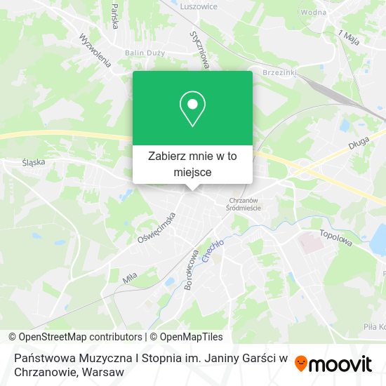 Mapa Państwowa Muzyczna I Stopnia im. Janiny Garści w Chrzanowie