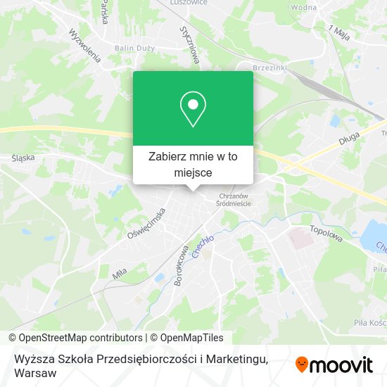 Mapa Wyższa Szkoła Przedsiębiorczości i Marketingu