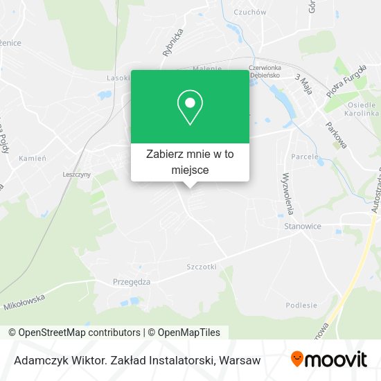 Mapa Adamczyk Wiktor. Zakład Instalatorski