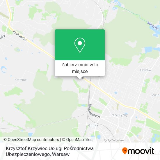 Mapa Krzysztof Krzywiec Usługi Pośrednictwa Ubezpieczeniowego