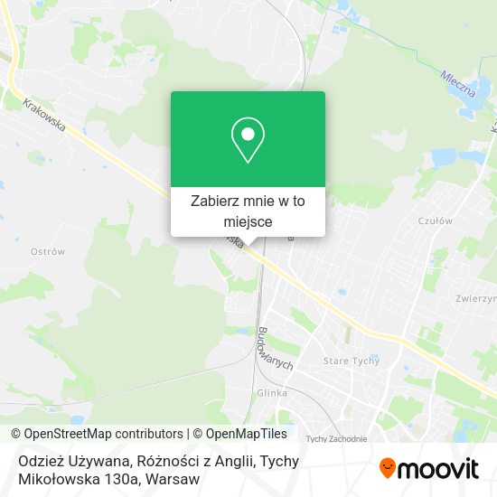 Mapa Odzież Używana, Różności z Anglii, Tychy Mikołowska 130a