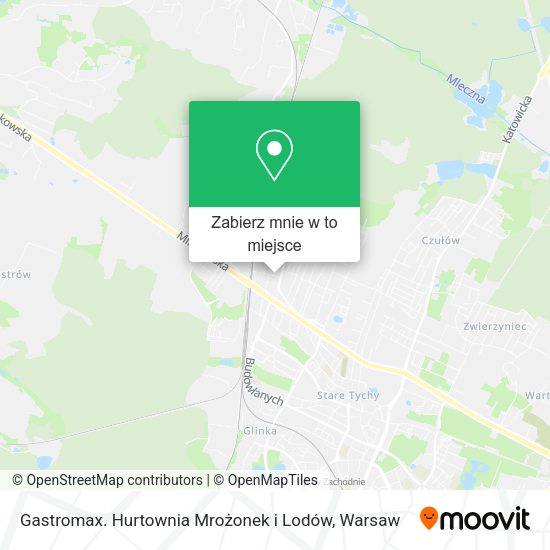 Mapa Gastromax. Hurtownia Mrożonek i Lodów