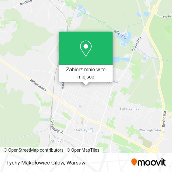 Mapa Tychy Mąkołowiec Gilów