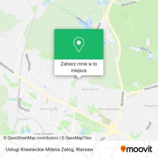 Mapa Usługi Krawieckie Milena Załóg