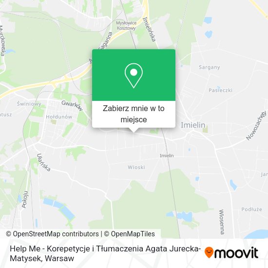 Mapa Help Me - Korepetycje i Tłumaczenia Agata Jurecka-Matysek