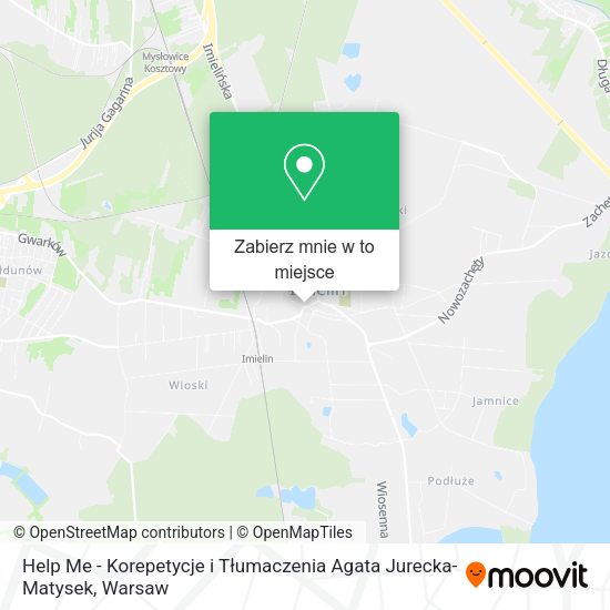 Mapa Help Me - Korepetycje i Tłumaczenia Agata Jurecka-Matysek