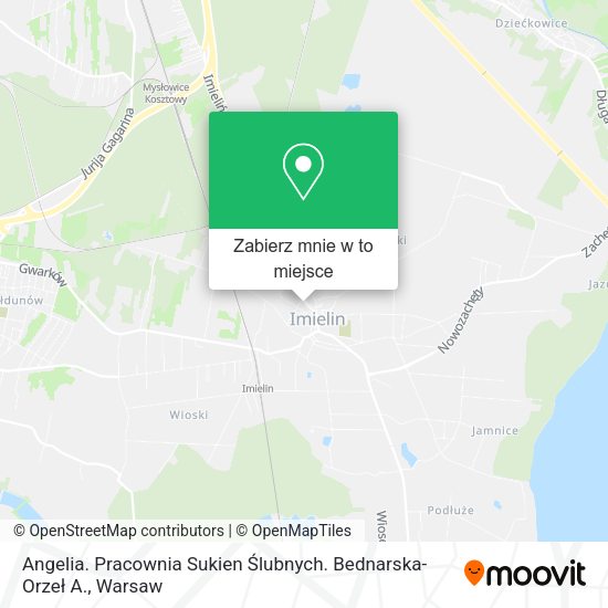 Mapa Angelia. Pracownia Sukien Ślubnych. Bednarska-Orzeł A.