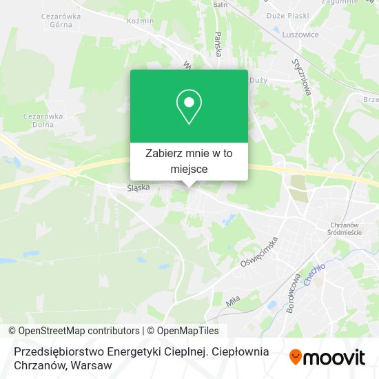 Mapa Przedsiębiorstwo Energetyki Cieplnej. Ciepłownia Chrzanów