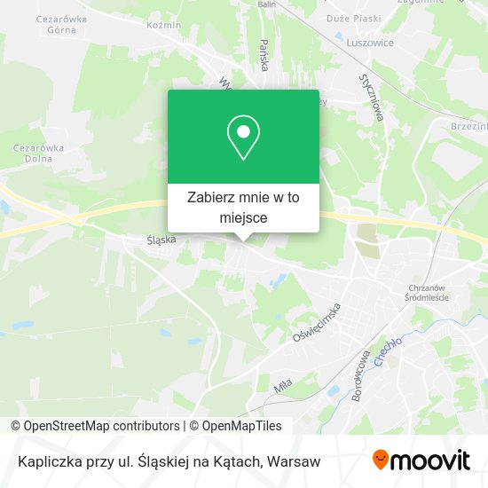 Mapa Kapliczka przy ul. Śląskiej na Kątach