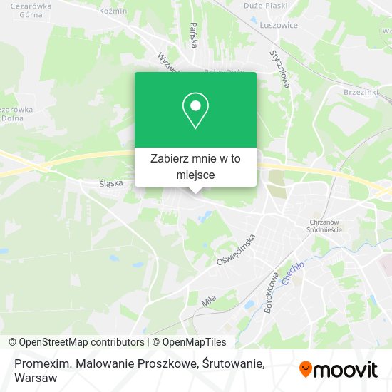 Mapa Promexim. Malowanie Proszkowe, Śrutowanie