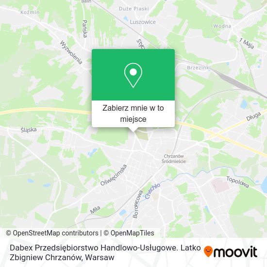 Mapa Dabex Przedsiębiorstwo Handlowo-Usługowe. Latko Zbigniew Chrzanów