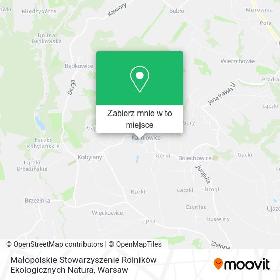 Mapa Małopolskie Stowarzyszenie Rolników Ekologicznych Natura