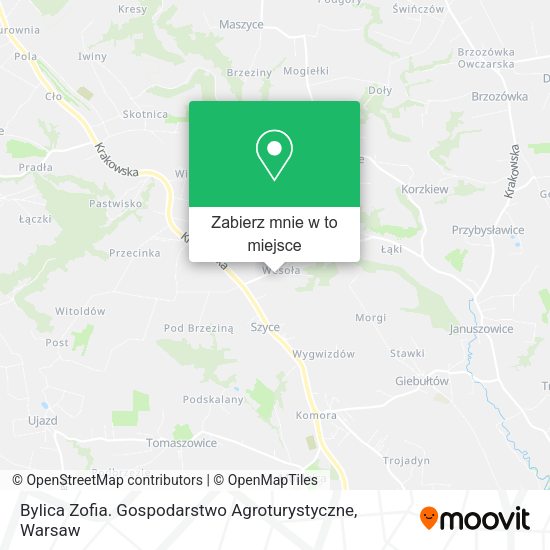 Mapa Bylica Zofia. Gospodarstwo Agroturystyczne