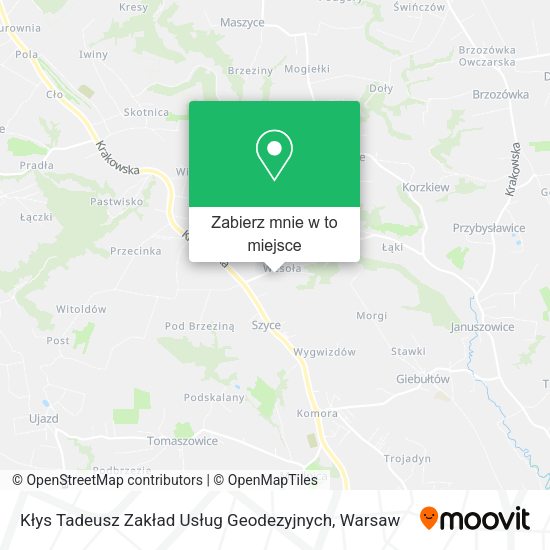 Mapa Kłys Tadeusz Zakład Usług Geodezyjnych