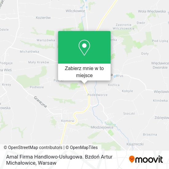 Mapa Amal Firma Handlowo-Usługowa. Bzdoń Artur Michałowice