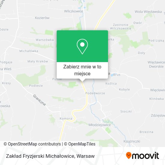 Mapa Zakład Fryzjerski Michałowice