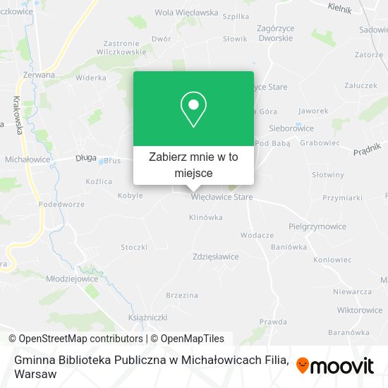 Mapa Gminna Biblioteka Publiczna w Michałowicach Filia