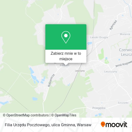 Mapa Filia Urzędu Pocztowego, ulica Gminna