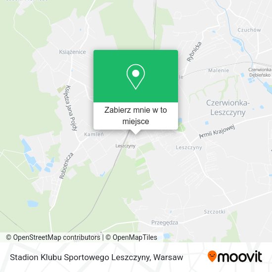 Mapa Stadion Klubu Sportowego Leszczyny