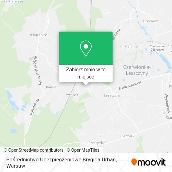 Mapa Pośrednictwo Ubezpieczeniowe Brygida Urban