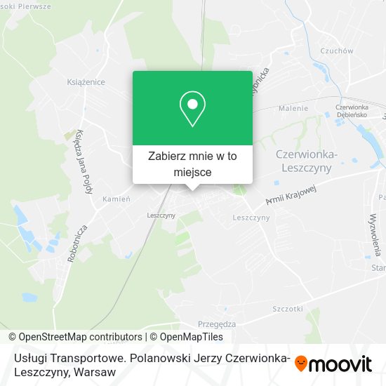 Mapa Usługi Transportowe. Polanowski Jerzy Czerwionka-Leszczyny