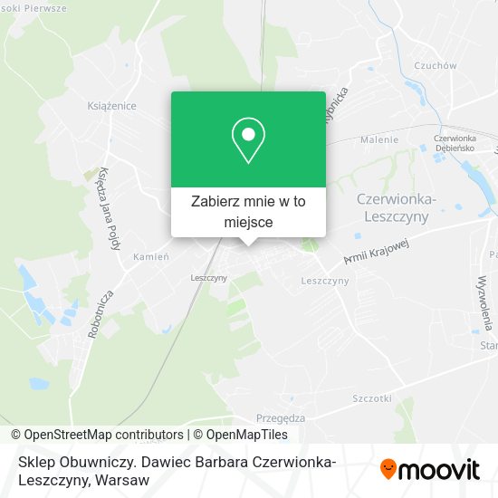 Mapa Sklep Obuwniczy. Dawiec Barbara Czerwionka-Leszczyny