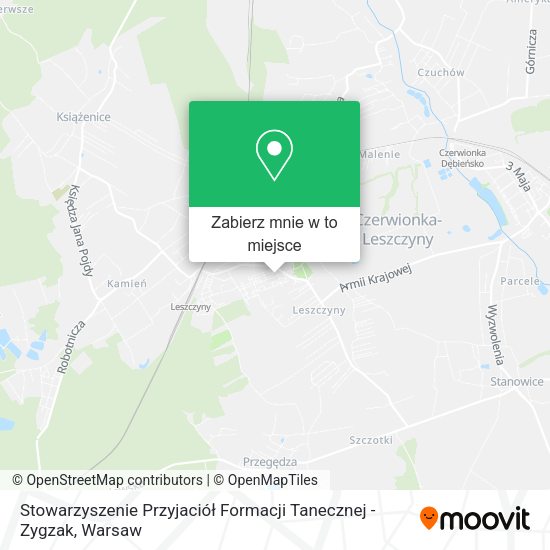 Mapa Stowarzyszenie Przyjaciół Formacji Tanecznej - Zygzak