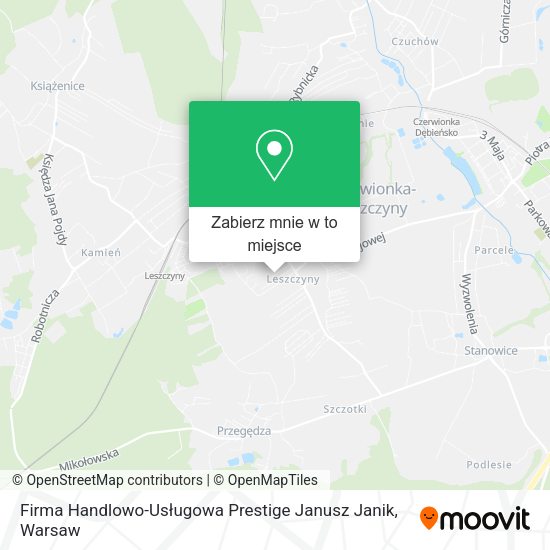 Mapa Firma Handlowo-Usługowa Prestige Janusz Janik