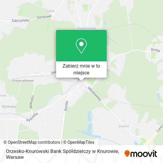 Mapa Orzesko-Knurowski Bank Spółdzielczy w Knurowie