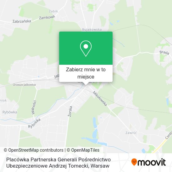 Mapa Placówka Partnerska Generali Pośrednictwo Ubezpieczeniowe Andrzej Tomecki