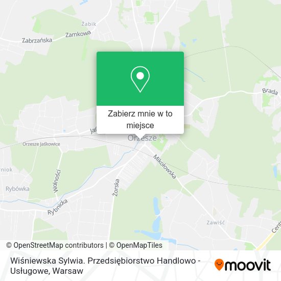 Mapa Wiśniewska Sylwia. Przedsiębiorstwo Handlowo - Usługowe