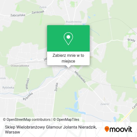 Mapa Sklep Wielobranżowy Glamour Jolanta Nieradzik