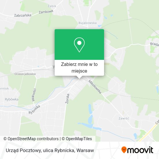 Mapa Urząd Pocztowy, ulica Rybnicka