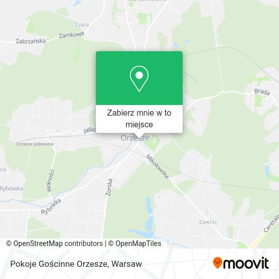 Mapa Pokoje Gościnne Orzesze