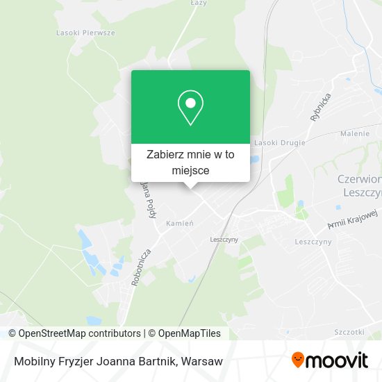 Mapa Mobilny Fryzjer Joanna Bartnik