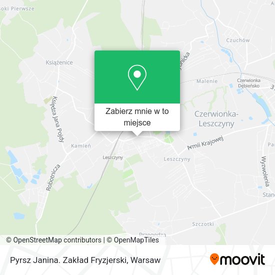 Mapa Pyrsz Janina. Zakład Fryzjerski